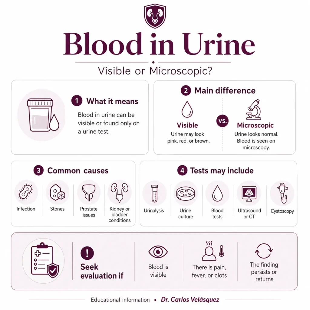 blood in urine microscopic-Dr. Carlos Velásquez- Urologist